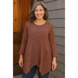 Mill Valley | Gingham Checkered Asymmetrical Tunic